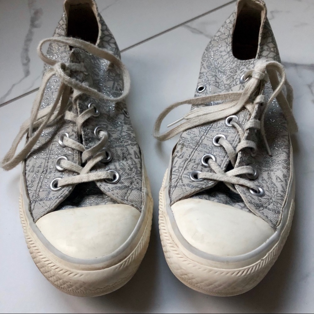 Converse All Star Gray Silver Print - Picture 2 of 10